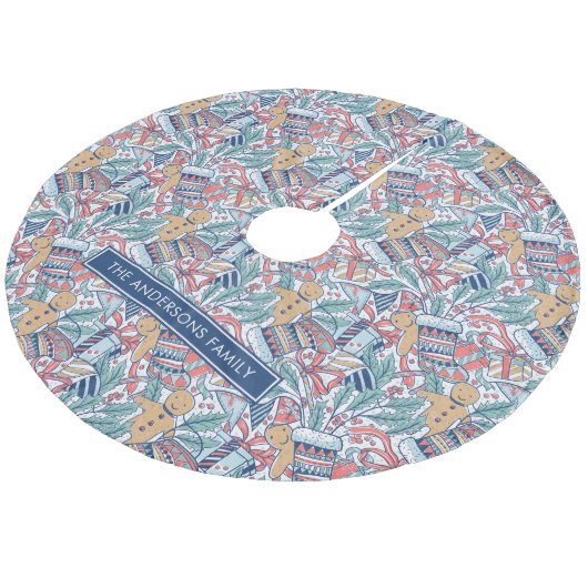 Jupon De Sapin En Molleton Personalized Hand Dwan Christmas Theme Pattern (Angle)