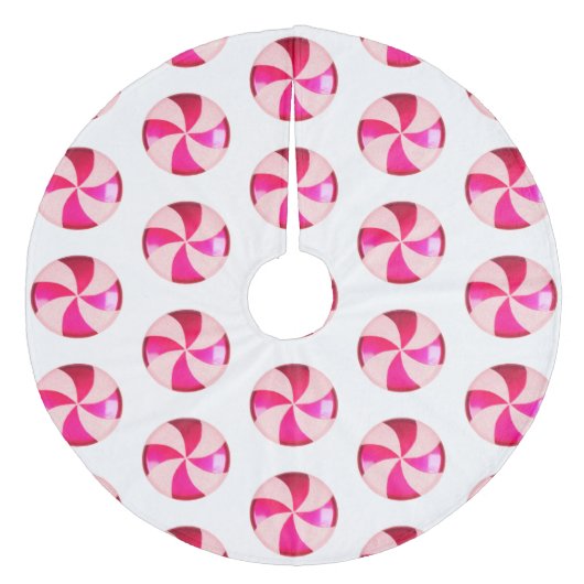 Jupon De Sapin En Molleton Pink Candy Christmas Tree Jupe (Devant)