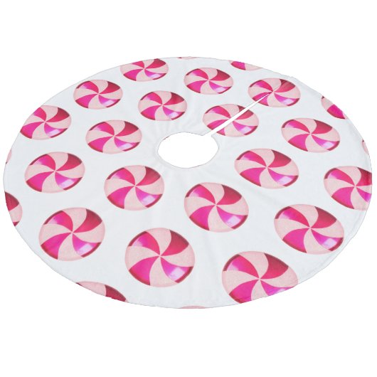 Jupon De Sapin En Molleton Pink Candy Christmas Tree Jupe (Angle)