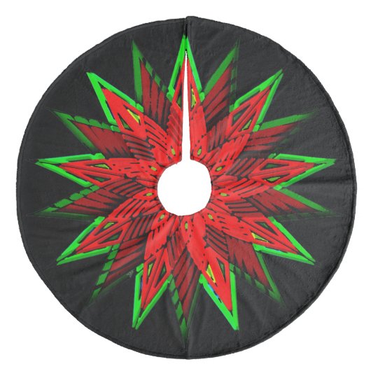 Jupon De Sapin En Molleton Poinsettia WOW (Devant)