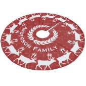 Jupon De Sapin En Molleton Red Joyeux Noël Nom de famille Rustique Reindeer (Angle)