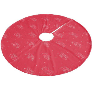 Jupon De Sapin En Molleton Red Merry et Bright Typographie