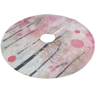Jupon De Sapin En Molleton Refuge hivernal magique rose pour oiseaux chanteur