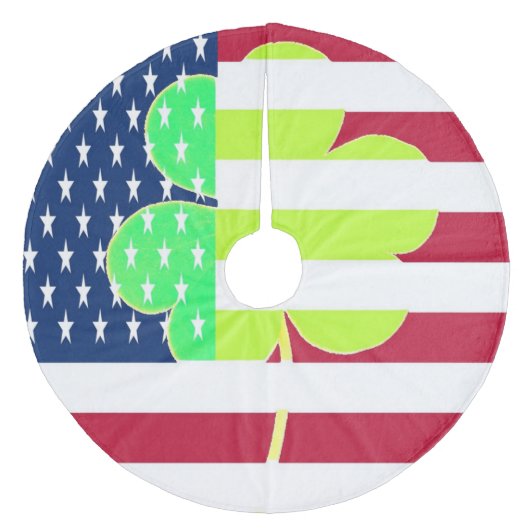 Jupon De Sapin En Molleton Shamrock du drapeau irlandais américain Clover St. (Devant)