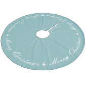 Jupon De Sapin En Molleton Simple élégant Joyeux Noël bleu glace (Angle)