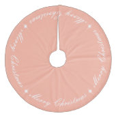 Jupon De Sapin En Molleton Simple élégant Joyeux Script de Noël rose pâle (Devant)