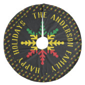 Jupon De Sapin En Molleton Snowflakes Motif Ajouter un nom Joyeux jours férié (Devant)