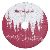 Jupon De Sapin En Molleton Snowflakes Reindeer Joyeux Noël (Devant)