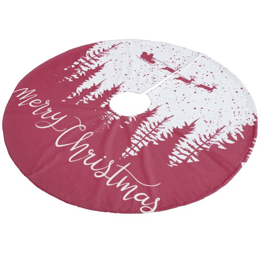 Jupon De Sapin En Molleton Snowflakes Reindeer Joyeux Noël (Angle)