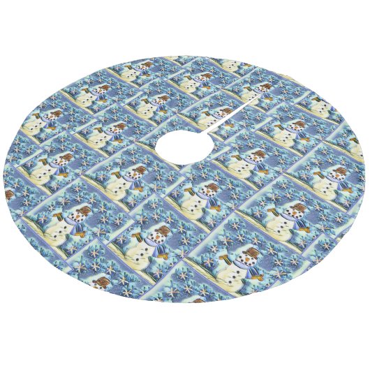 Jupon De Sapin En Molleton Snowie Snowman (Angle)