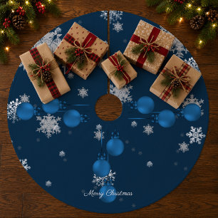 Jupon De Sapin En Molleton Tapis de Noël Ornements Sapin Bleu