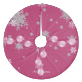 Jupon De Sapin En Molleton Tapis de Noël Rose pour l'Arbre (Devant)