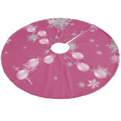 Jupon De Sapin En Molleton Tapis de Noël Rose pour l'Arbre (Angle)