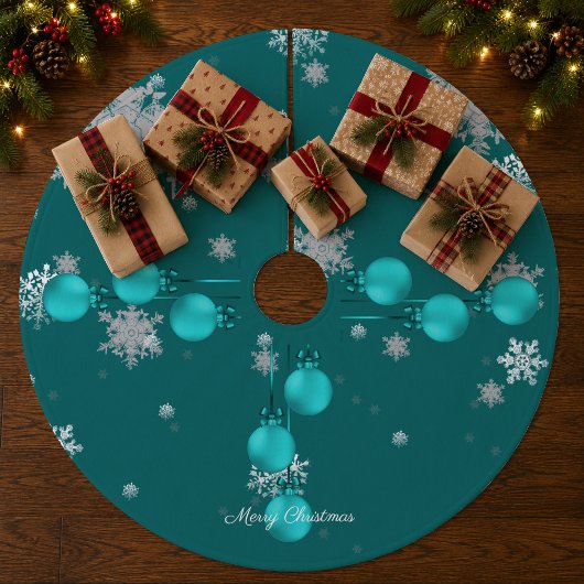 Jupon De Sapin En Molleton Tapis de Noël sarcelle pour arbre
