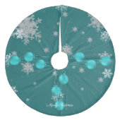 Jupon De Sapin En Molleton Tapis de Noël sarcelle pour arbre (Devant)