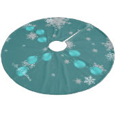 Jupon De Sapin En Molleton Tapis de Noël sarcelle pour arbre (Angle)