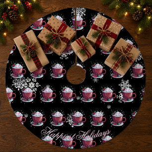 Jupon De Sapin En Molleton Tasse de chocolat chaud de Noël Noir