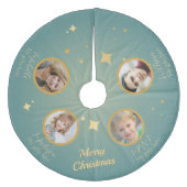 Jupon De Sapin En Molleton Tee photo familiale personnaliséeJupe arbre de Noë (Devant)