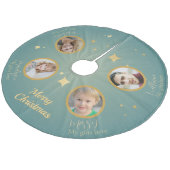 Jupon De Sapin En Molleton Tee photo familiale personnaliséeJupe arbre de Noë (Angle)