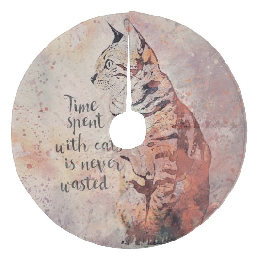 Jupon De Sapin En Molleton Temps avec des chats (Devant)