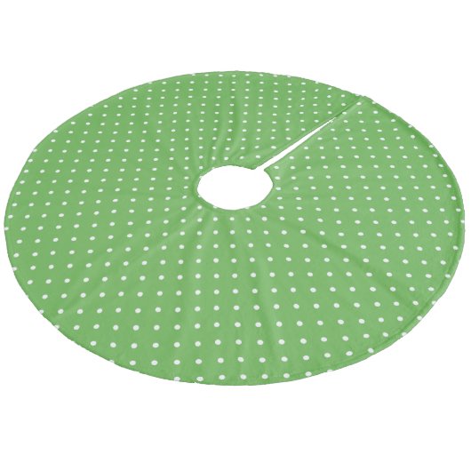 Jupon De Sapin En Molleton Vert mignon Pois (Angle)
