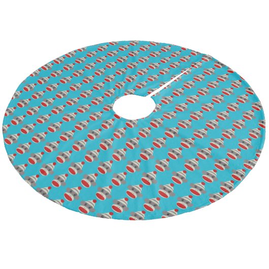 Jupon De Sapin En Molleton Visage de singe de chaussette (Angle)