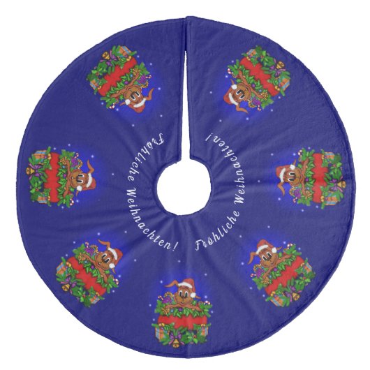 Jupon De Sapin En Molleton Weihnachtskaninchen, Fröhliche Weihnachten ! (Devant)