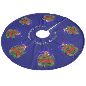 Jupon De Sapin En Molleton Weihnachtskaninchen, Fröhliche Weihnachten ! (Angle)