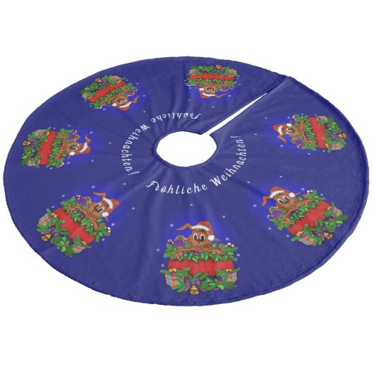 Jupon De Sapin En Molleton Weihnachtskaninchen, Fröhliche Weihnachten ! (Angle)