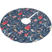 Jupon De Sapin En Polyester Brossé 12 Jours de Noël (Angle)