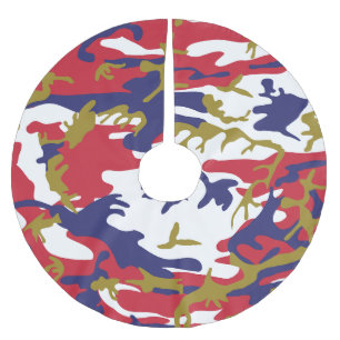 Jupon De Sapin En Polyester Brossé 4 juillet, Jour de l'Indépendance, Or de camouflag