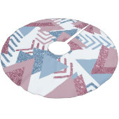 Jupon De Sapin En Polyester Brossé 80s Abstrait lunaire | Dusty Mauve rose et bleu (Angle)