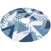 Jupon De Sapin En Polyester Brossé 80s Luxe Abstrait | Turquoise et bleu marine (Angle)