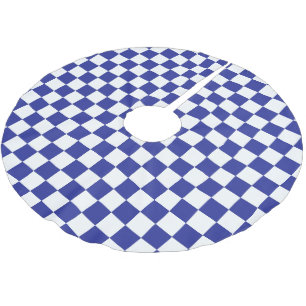 Jupon De Sapin En Polyester Brossé à damiers bleu et blanc