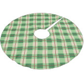 Jupon De Sapin En Polyester Brossé À damiers Tartan Rouge Et Vert Plaid (Angle)