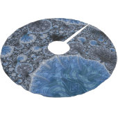 Jupon De Sapin En Polyester Brossé Abstrait bleu noir fractale complexe (Angle)