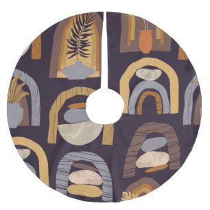 Jupon De Sapin En Polyester Brossé Abstrait bohème : minimaliste charme Vintage.