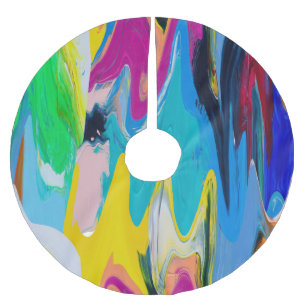 Jupon De Sapin En Polyester Brossé Abstrait coloré, aquarelle flou de mouvement.