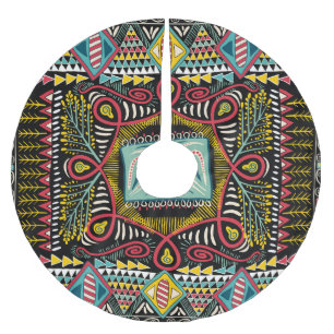 Jupon De Sapin En Polyester Brossé Abstrait coloré : design de poche carré.