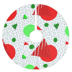 Jupon De Sapin En Polyester Brossé abstrait minimaliste de noël memphis géométrique