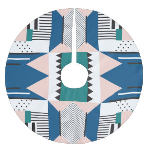 Jupon De Sapin En Polyester Brossé Abstrait moderne : Style géométrique sans couture