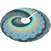 Jupon De Sapin En Polyester Brossé Abstraite spirale d'art fractal bleu turquoise ora (Angle)