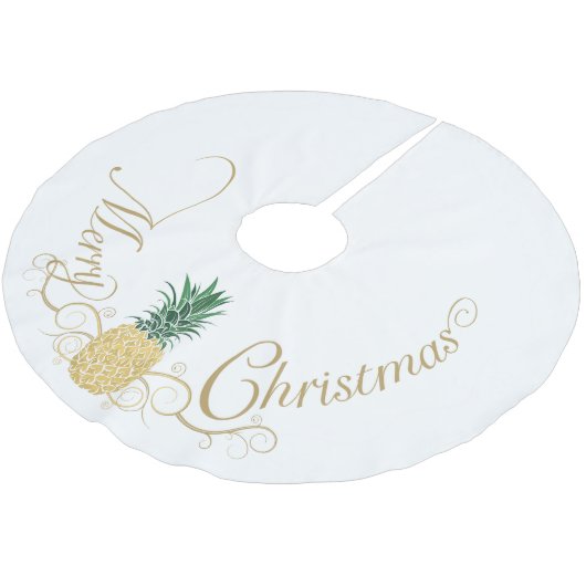 Jupon De Sapin En Polyester Brossé Accueil ananas Noël (Angle)
