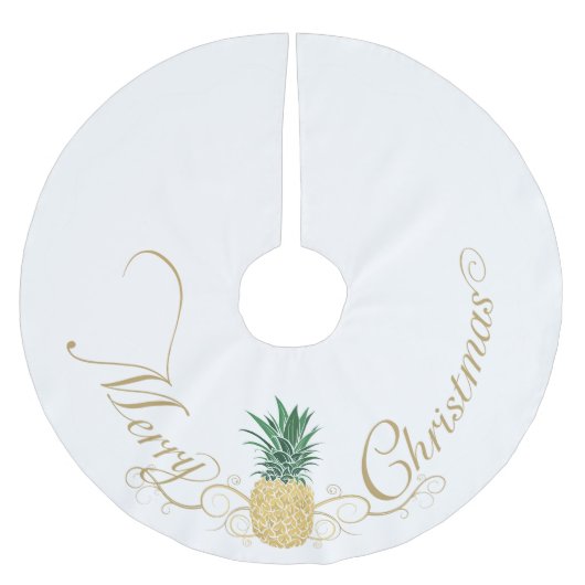 Jupon De Sapin En Polyester Brossé Accueil ananas Noël (Devant)
