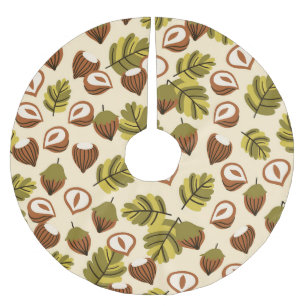 Jupon De Sapin En Polyester Brossé Acorns Feuilles de noisette Motif sans couture