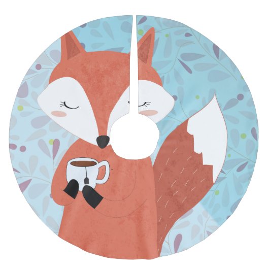 Jupon De Sapin En Polyester Brossé Adorable Lady Fox Leaf Arrière - plan (Devant)
