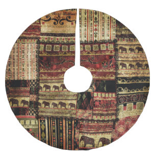 Jupon De Sapin En Polyester Brossé African Patchwork : Grunge Print Arrière - plan