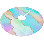 Jupon De Sapin En Polyester Brossé Agate Holo | Faux Iridescente Pastel Ombre Marble (Angle)