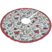 Jupon De Sapin En Polyester Brossé Agritourisme Noël Floral Cerf Antlers (Angle)
