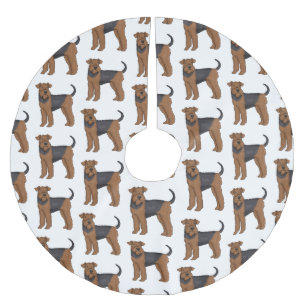 Jupon De Sapin En Polyester Brossé Airedale terrier dog cartoon